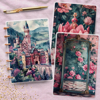 Castle Illusions Disc Bound Cover, Mini Happy Planner, Laminated Printed Bundle, TUL Planner Accessory, Journal Supply Bundle, Gift for Her