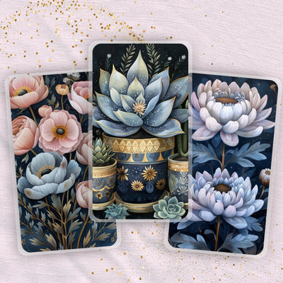 Blue Underwater Florals Planner Bookmark Set, Classic Happy Planner Page Marker, Big Laminated Insert, TUL Supplies Accessory, Gift for Her