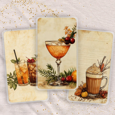 Vintage Drinks Planner Bookmark Set, Classic Happy Planner Journal Page Marker, Big Laminated Insert, TUL Supplies Accessory, Gift for Her
