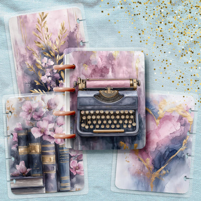 Ethereal Writer Micro Happy Planner Cover Set, Vintage Journal, TUL Junior, Spiral Notebook Insert, Big Skinny Classic, Teacher Gift for Her
