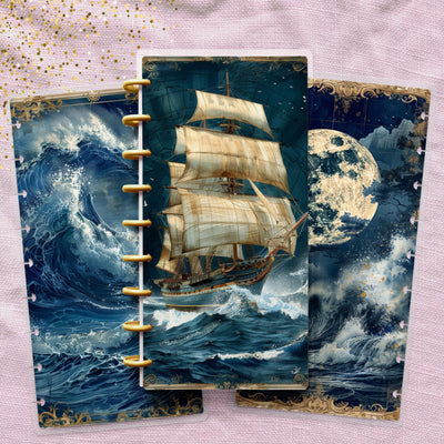 Pirates Dream Skinny Classic Happy Planner Cover, Laminated Protector, Discbound Accessory, Mini Journal Supply, TUL Junior, Gift for Her