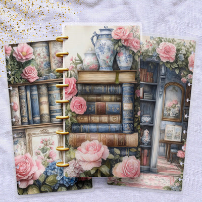 Library Chic Skinny Classic Happy Planner Cover, Laminated Protector, Discbound Accessory, Mini Journal Supply, TUL Junior, Gift for Her