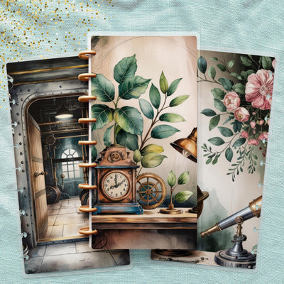 Steampunk Melody Skinny Classic Happy Planner Cover, Laminated Protector, Discbound Accessory, Mini Journal Supply, TUL Junior, Mini Gift