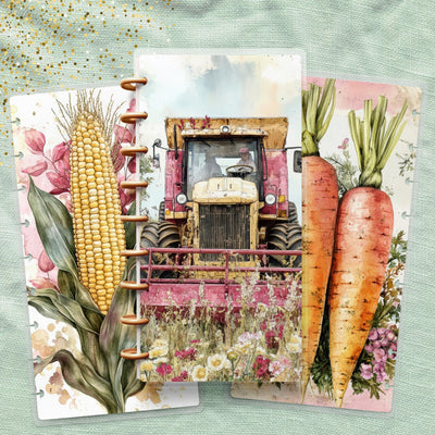 Harvest Season Skinny Classic Happy Planner Cover, Laminated Protector, Disc Bound Accessory, Mini Journal Supply, TUL Junior, Mini Gift