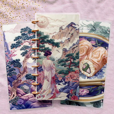 Trip to Japan Skinny Classic Happy Planner Cover, Laminated Protector, Disc Bound Accessory, Mini Journal Supply, TUL Junior, Mini Gift