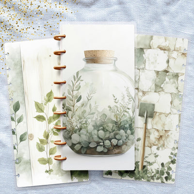 Gentle Nature Skinny Classic Happy Planner Cover, Laminated Protector, Disc Bound Accessory, Mini Journal Supply, TUL Junior, Mini Gift