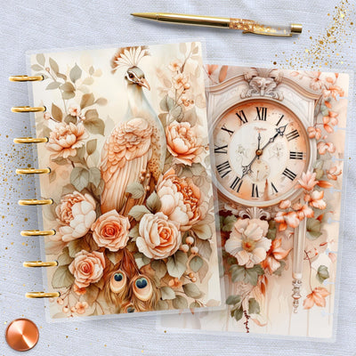 Orange Mood Vibes TUL Junior Cover, Planner Bundles, Laminated Design, 8 Disc Planner Supplies, Ring Journal Insert Accessory, Gift for Her