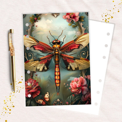 Red Fairytale A6 Planner Dashboard, Laminated Cover Insert, Journal Accessory, Happy Planner Supply, Ring Notebook Divider, Skinny Classic