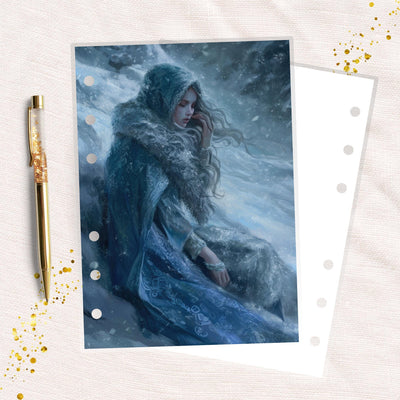 Ice Princess A6 Planner Dashboard, Laminated Cover Insert, Journal Accessory, Happy Planner Supply, Ring Notebook Divider, Skinny Classic