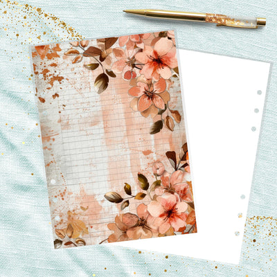 Peach Autumn A5 Ring Planner Dashboard, Laminated Cover Insert, Journal Accessory, Planner Supply, Happy Planner Binder, Notebook Gift