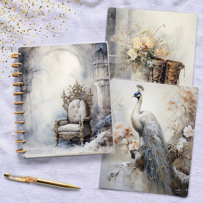 Calm Winter Time Big Happy Planner Cover, Vintage Journal Accessory, Disc Bound Notebook, TUL Junior Insert, EC Spiral Planner, Gift for Mom
