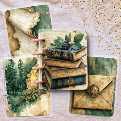 Jaded Books Micro Happy Planner Cover Set, Vintage Journal, TUL Junior, Spiral Notebook Insert, Big Skinny Classic, Teacher Gift for Her